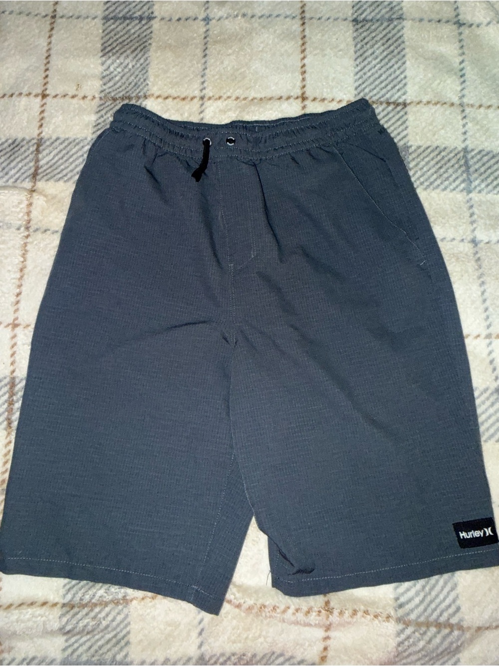 Hurley boys Charcoal Elastic-Waist Athletic Shorts